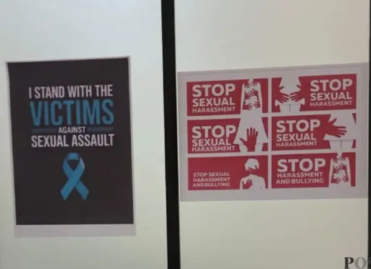Poster protes para pegawai Satpol PP Kabupaten Tangerang atas dugaan pelecehan seksusal. (Sumber: Pos Kota/ Veronica)