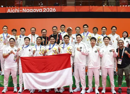 Tim beregu putra bulu tangkis Indonesia. (Sumber: NOC)