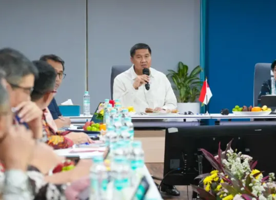 Potret Menteri PKP Maruarar Sirait dalam pemaparan kajian buku Industri Properti untuk Indonesia 8 persen di Kantor Kementerian PKP, Jakarta, Jumat, 25 September 2026. (Sumber: Istimewa)