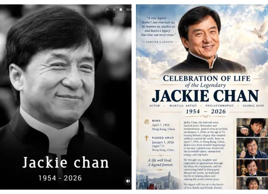Rumor Jackie Chan dikabarkan meninggal dunia. (Sumber: X/@NuelPositive)
