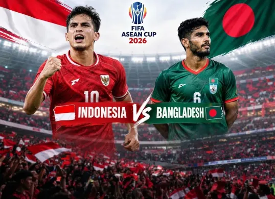 Jadwal siaran langsung Timnas Indonesia vs Bangladesh di FIFA ASEAN Cup 2026 hari ini, Kamis 1 Oktober. (Sumber: Generated AI)