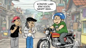 Obrolan Warteg: yang Utama Hemat Penggunaan BBM, edisi Rabu, 1 April 2026. (Sumber: Poskota/Arif Setiadi)