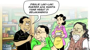 Obrolan Warteg: Sukses Suami Karena Ada Wanita Hebat di Sampingnya, edisi Rabu, 22 April 2026. (Sumber: Poskota/Arif Setiadi)