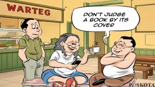 Ilustrasi Obrolan Warteg edisi Sabtu, 25 April 2026. (Sumber: Poskota/Arif Setiadi)