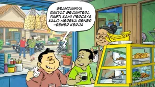 Obrolan warteg edisi hari ini, Selasa, 10 Februari 2026. (Sumber: Poskota/Arif Setiadi)