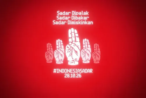 Simbol tiga jari menjadi sorotan dalam demo Indonesia Sadar 28 Oktober 2026. (Sumber: X/@Ari3Pras)